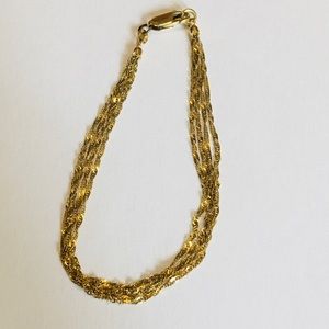 Solid 14k Italy Yellow Gold Multi Stand Bracelet 🌸